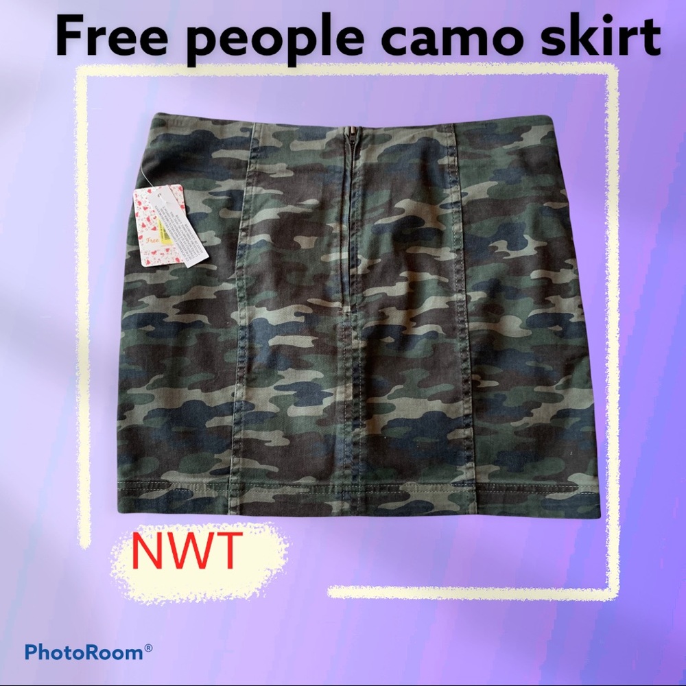 Free people camo skirt